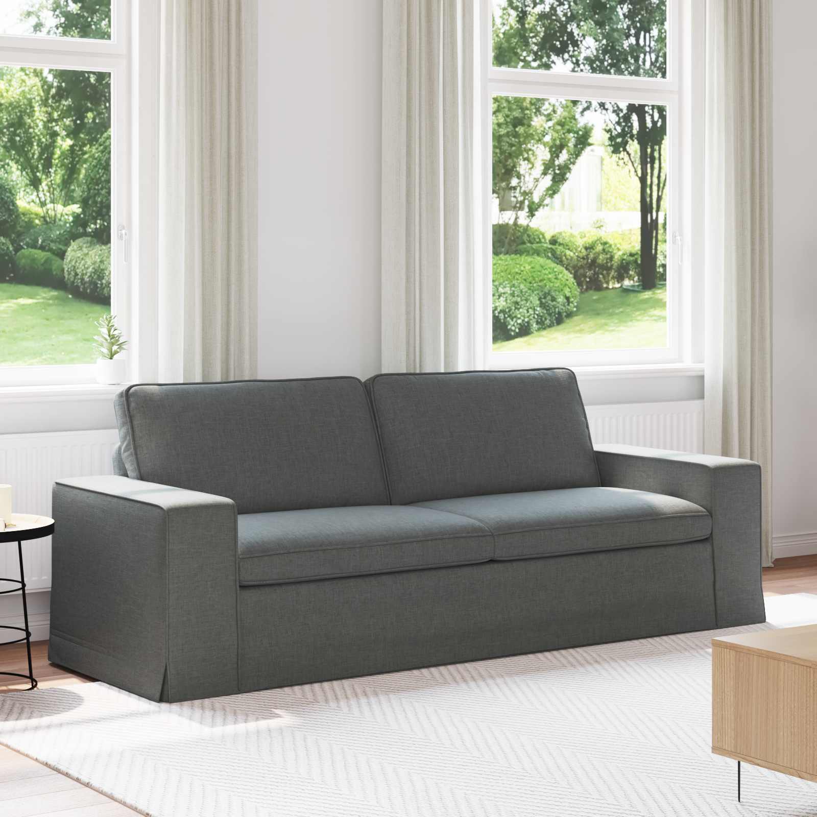 Καναπές Σκούρο Γκρι 222 x 80 x 82 εκ ύφασμα - Pakobazaar