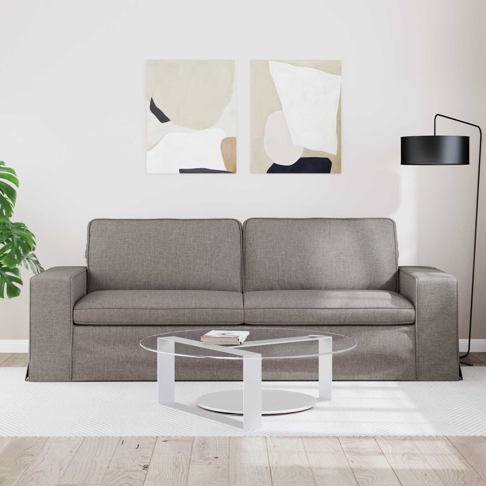 Καναπές Taupe 222 x 80 x 82 εκ ύφασμα - Pakobazaar