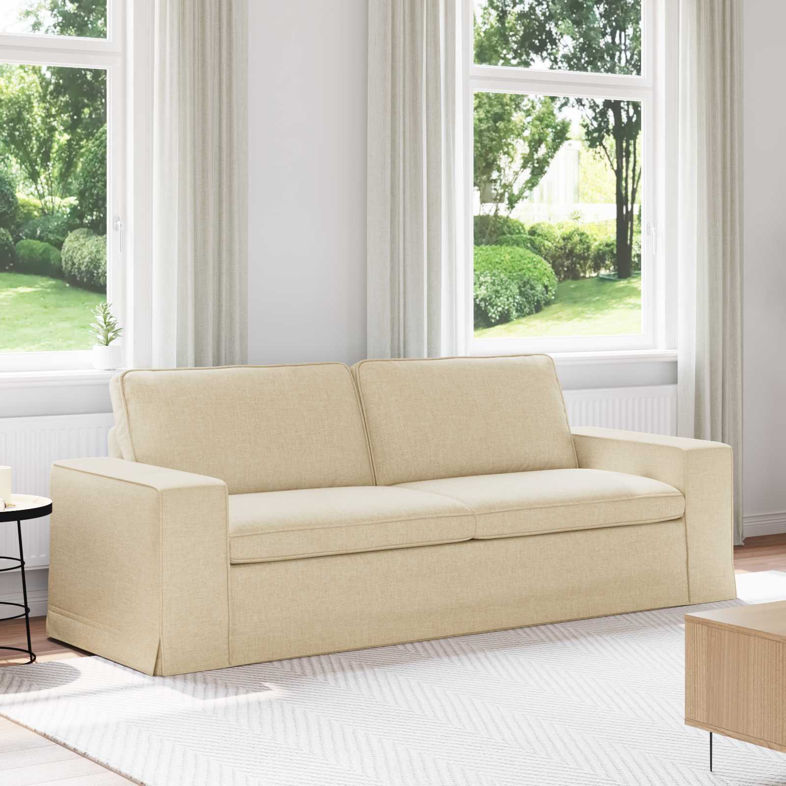 Καναπές Κρεμ 222 x 80 x 82 εκ ύφασμα - Pakobazaar