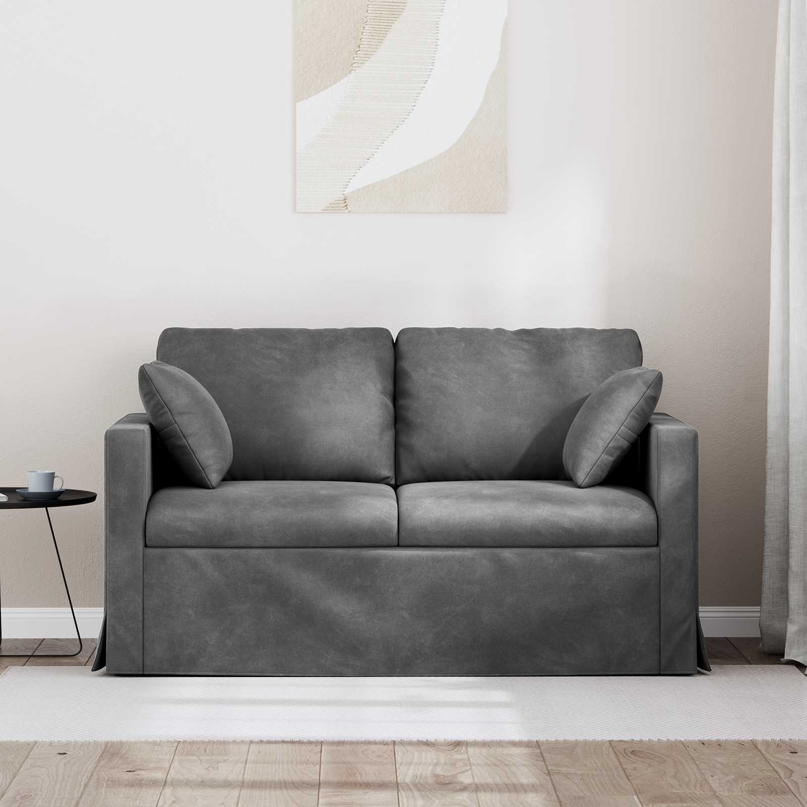 Καναπές Σκούρο Γκρι 138 x 78 x 80 εκ Βελούδο - Pakobazaar