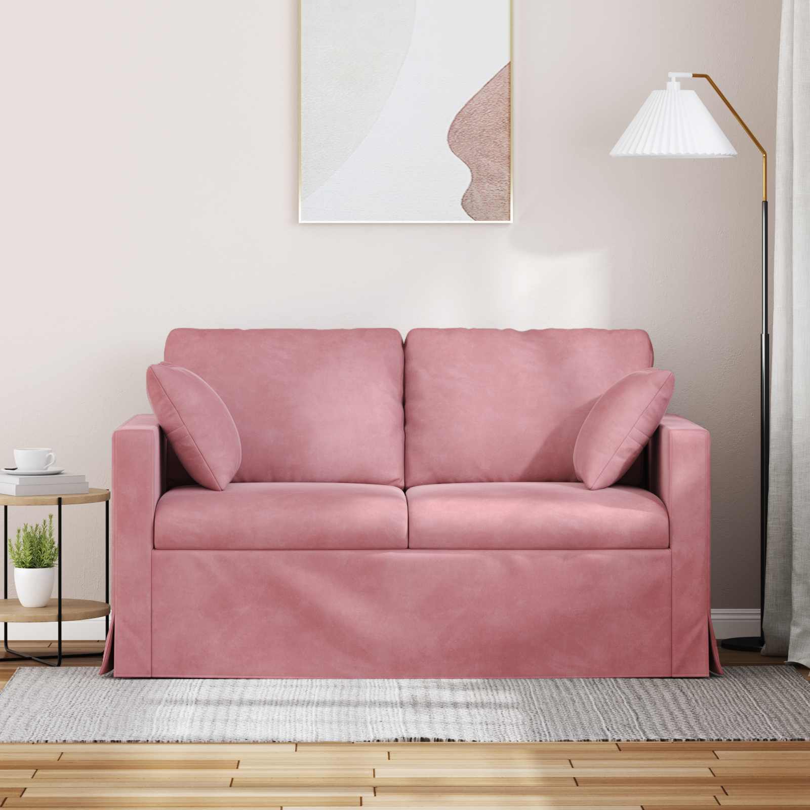 Καναπές Ροζ 138 x 78 x 80 εκ Βελούδο - Pakobazaar