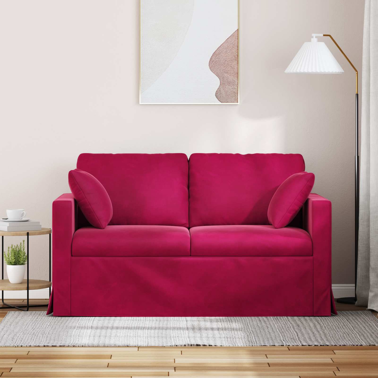 Καναπές Κόκκινο 138 x 78 x 80 εκ Βελούδο - Pakobazaar