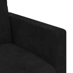 Καναπές Μαύρο 138 x 78 x 80 εκ Βελούδο - Pakobazaar