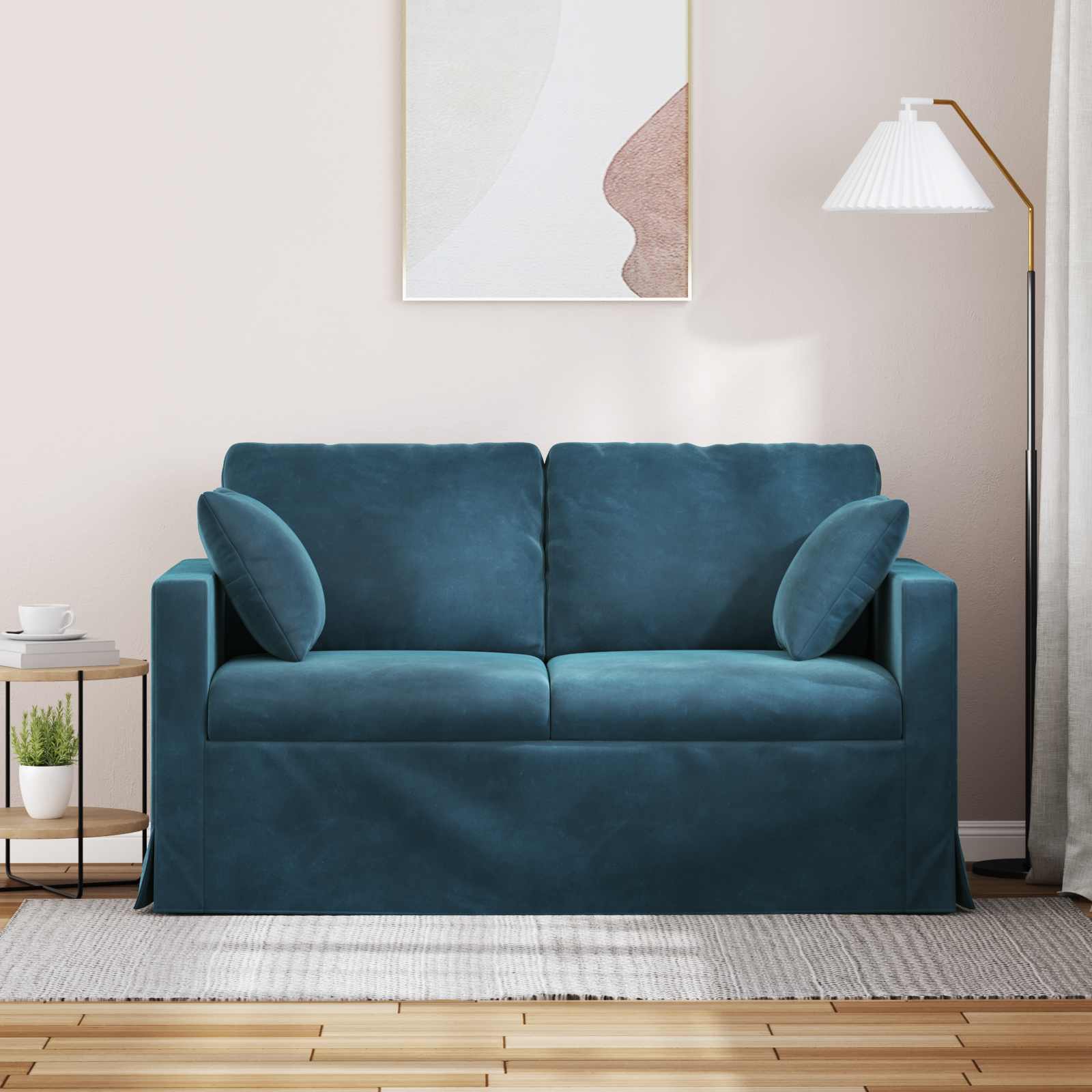 Καναπές Μπλε 138 x 78 x 80 εκ Βελούδο - Pakobazaar