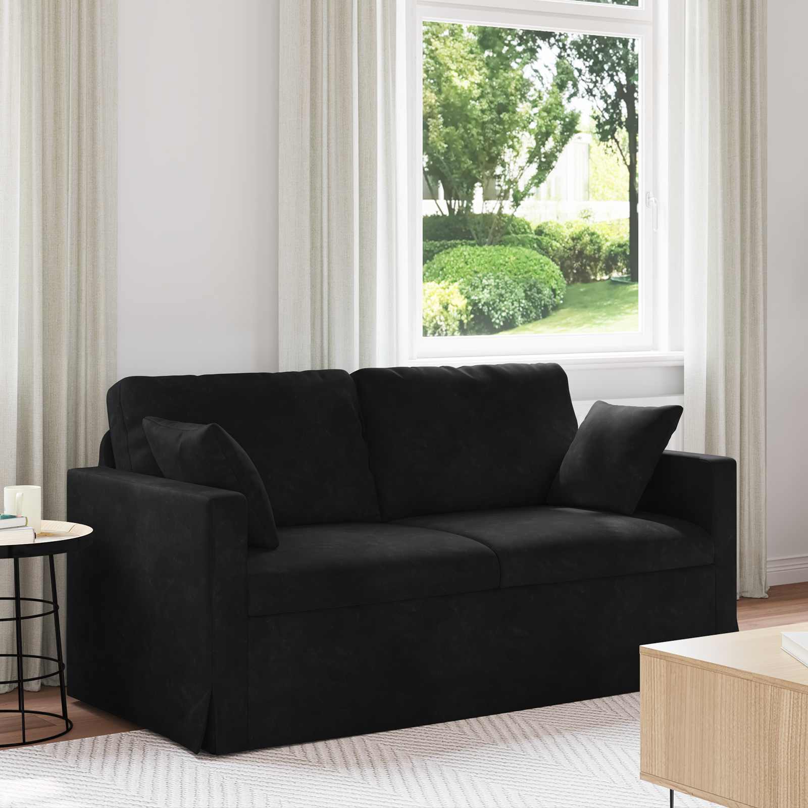 Καναπές Μαύρο 158 x 78 x 80 εκ Βελούδο - Pakobazaar