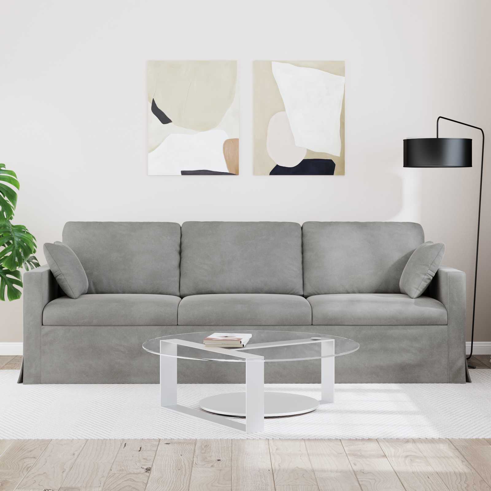 Καναπές Ανοιχτό γκρι 228 x 78 x 80 εκ Βελούδο