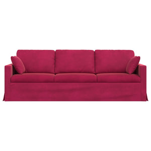 Καναπές Κόκκινο 228 x 78 x 80 εκ Βελούδο - Pakobazaar
