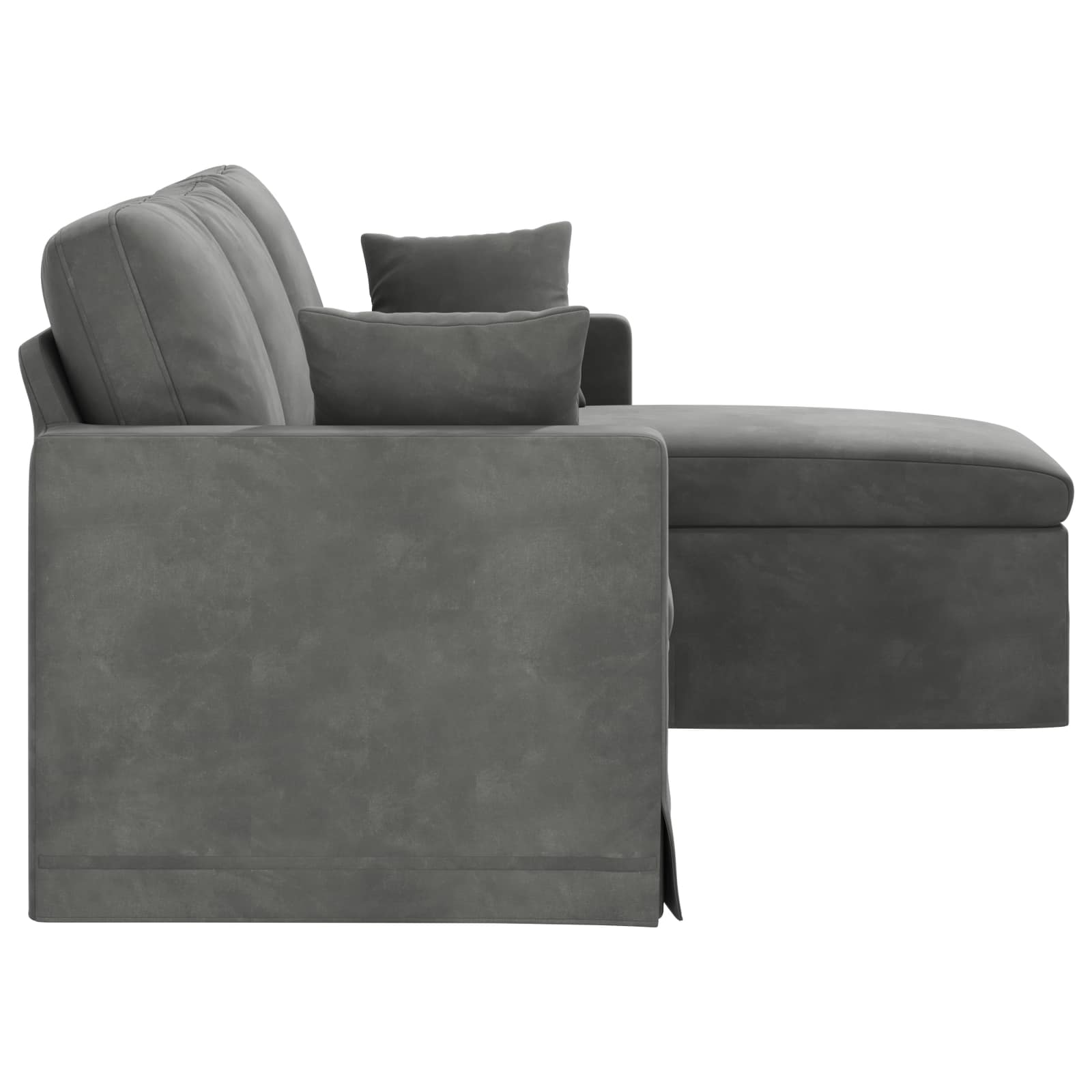 Καναπές Σκούρο Γκρι 198 x 134 x 80 εκ Βελούδο - Pakobazaar