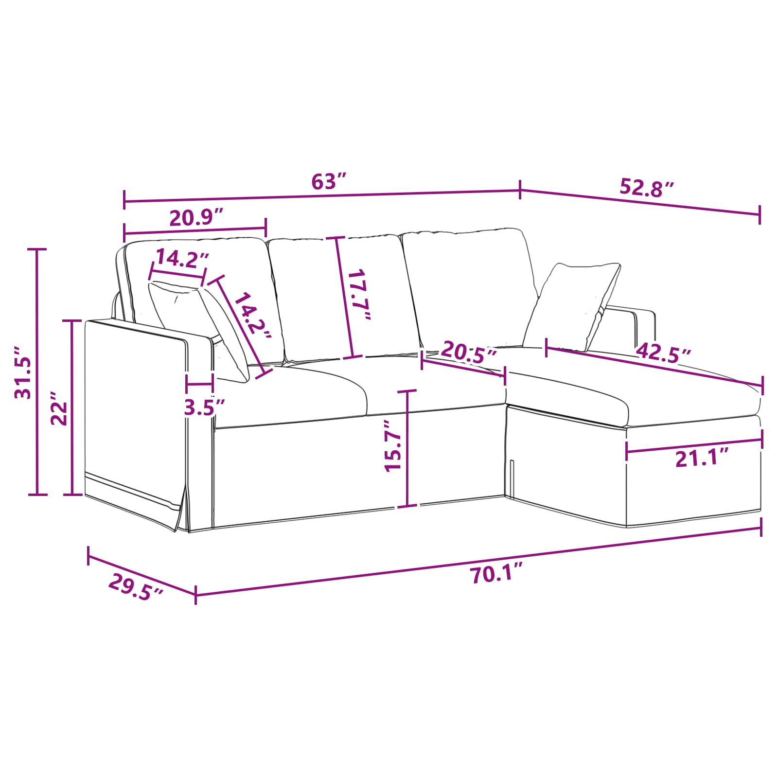 Καναπές Σκούρο Γκρι 198 x 134 x 80 εκ Βελούδο - Pakobazaar