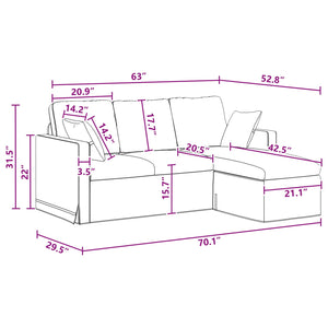 Καναπές Σκούρο Γκρι 178 x 134 x 80 εκ Βελούδο - Pakobazaar