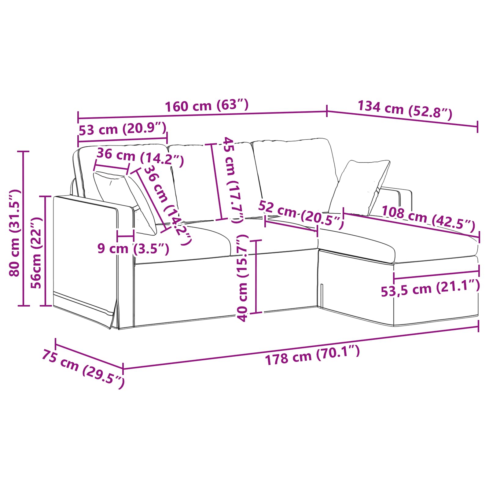 Καναπές Σκούρο Πράσινο 198 x 134 x 80 εκ Βελούδο - Pakobazaar