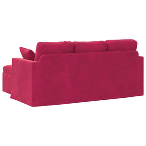 Καναπές Κόκκινο 198 x 134 x 80 εκ Βελούδο - Pakobazaar