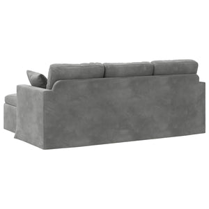 Καναπές Σκούρο Γκρι 198 x 134 x 80 εκ Βελούδο - Pakobazaar