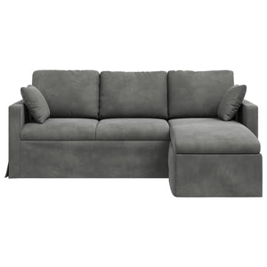 Καναπές Σκούρο Γκρι 198 x 134 x 80 εκ Βελούδο - Pakobazaar