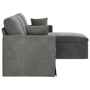 Καναπές Σκούρο Γκρι 198 x 134 x 80 εκ Βελούδο - Pakobazaar