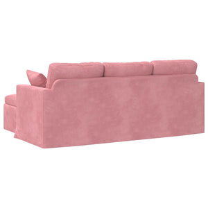 Καναπές Ροζ 198 x 134 x 80 εκ Βελούδο - Pakobazaar