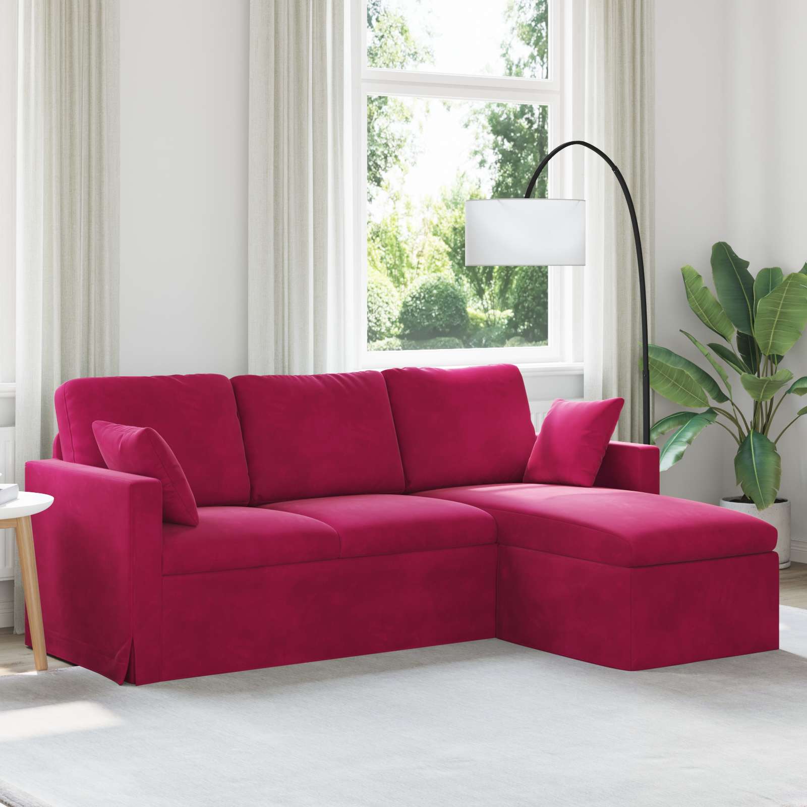 Καναπές Κόκκινο 198 x 134 x 80 εκ Βελούδο - Pakobazaar