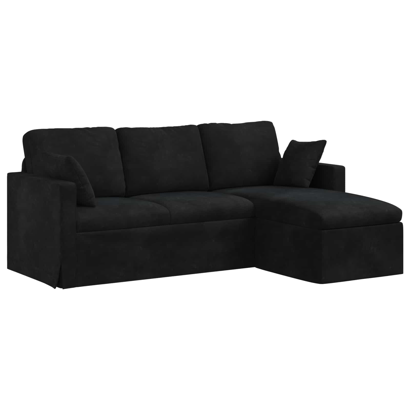 Καναπές Μαύρο 198 x 134 x 80 εκ Βελούδο - Pakobazaar