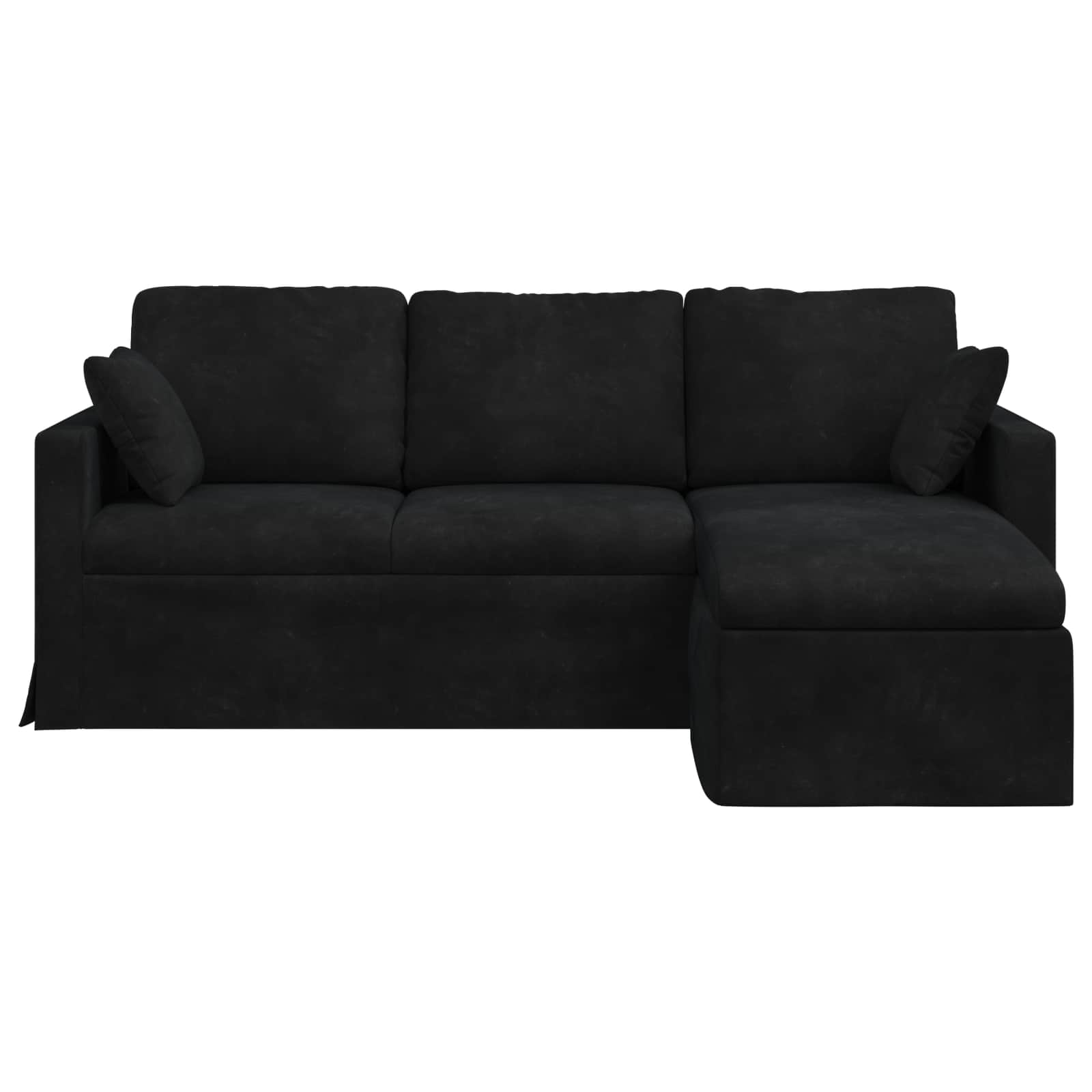 Καναπές Μαύρο 198 x 134 x 80 εκ Βελούδο - Pakobazaar