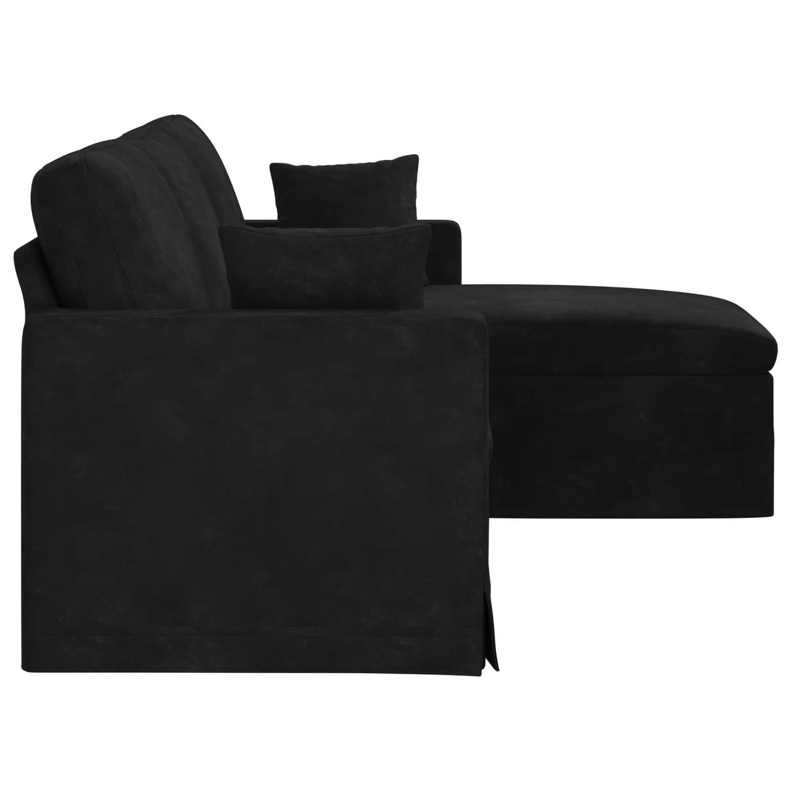 Καναπές Μαύρο 198 x 134 x 80 εκ Βελούδο - Pakobazaar