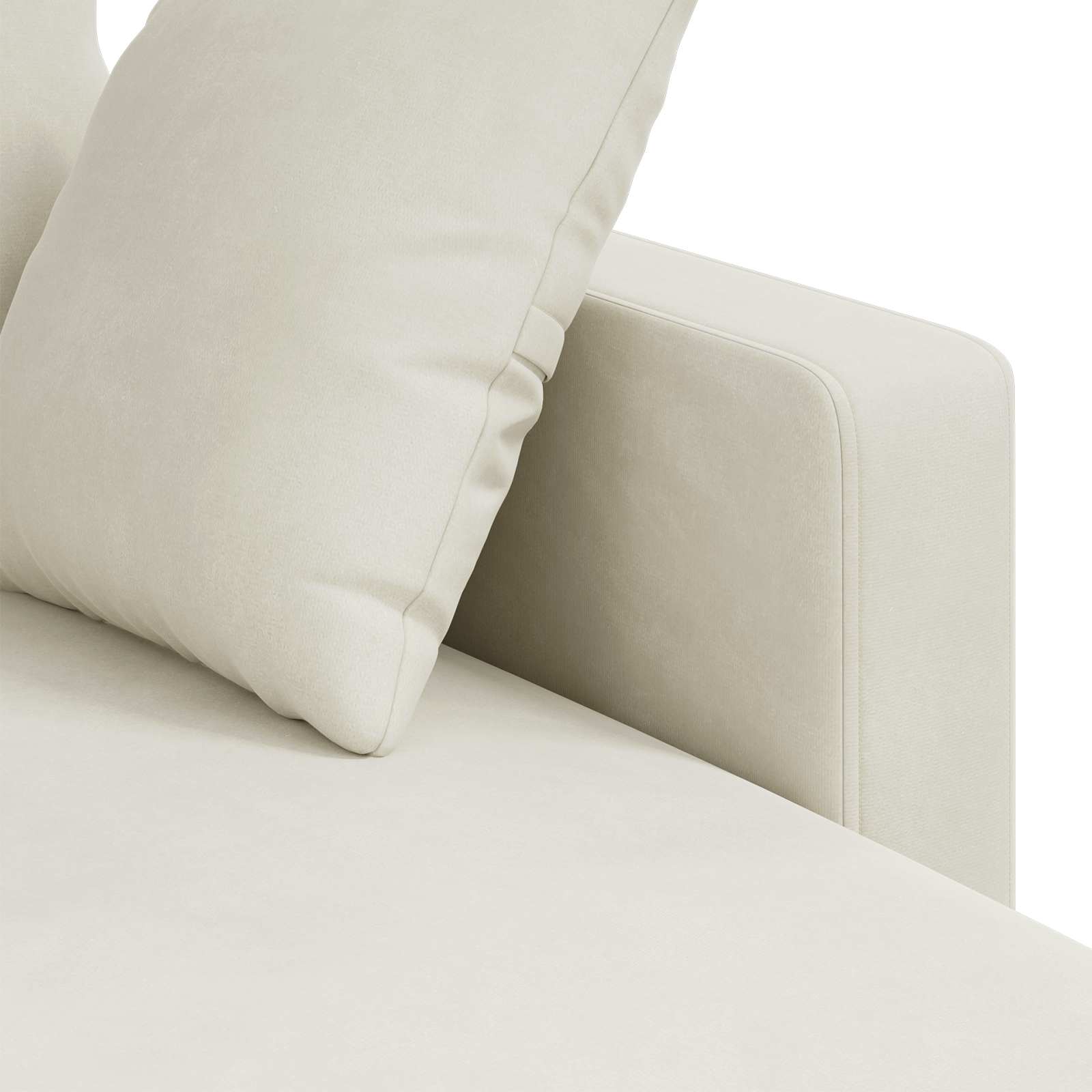 Καναπές Κρεμ 198 x 134 x 80 εκ Βελούδο