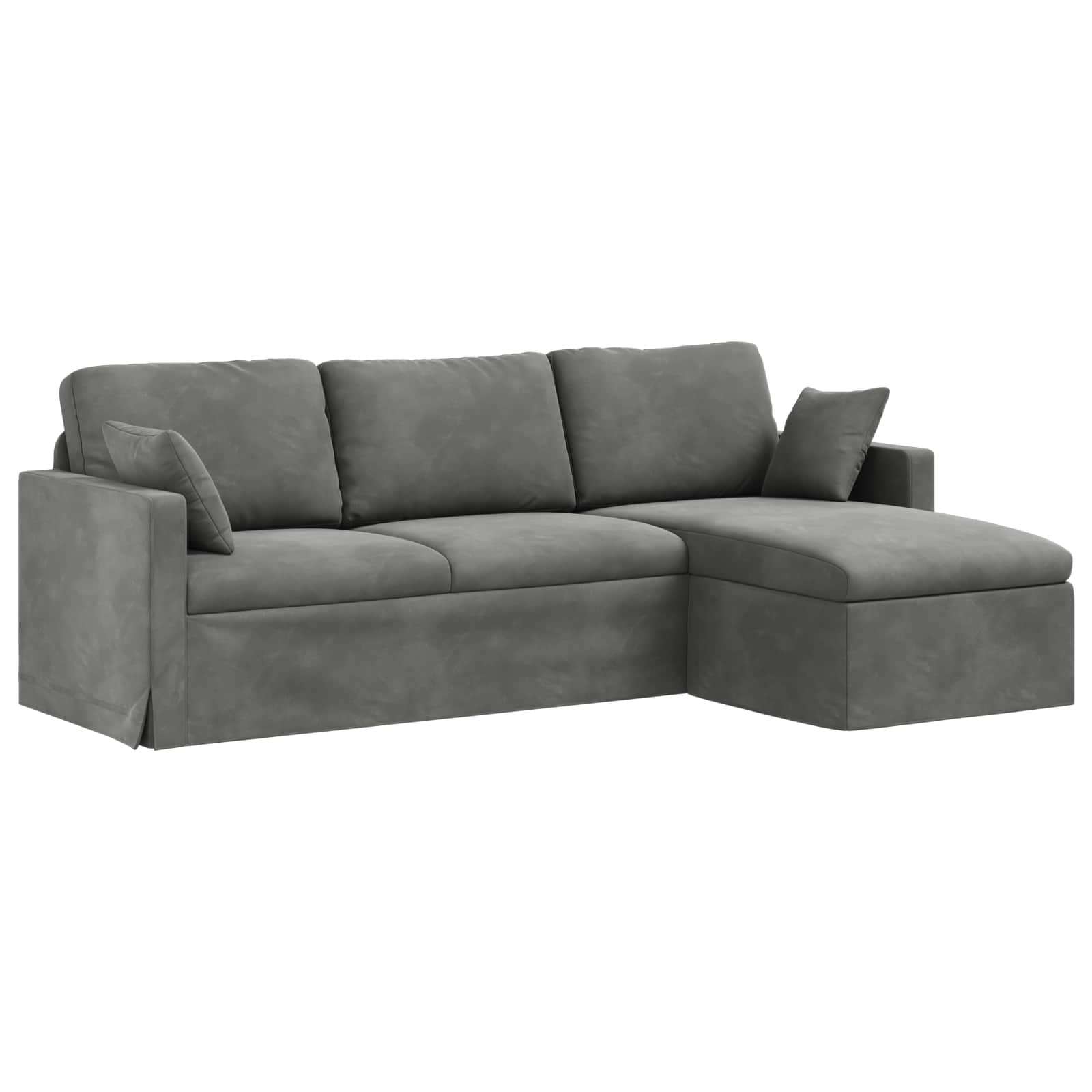 Καναπές Σκούρο Γκρι 228 x 134 x 80 εκ Βελούδο - Pakobazaar