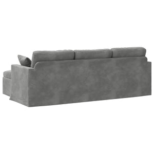 Καναπές Σκούρο Γκρι 228 x 134 x 80 εκ Βελούδο