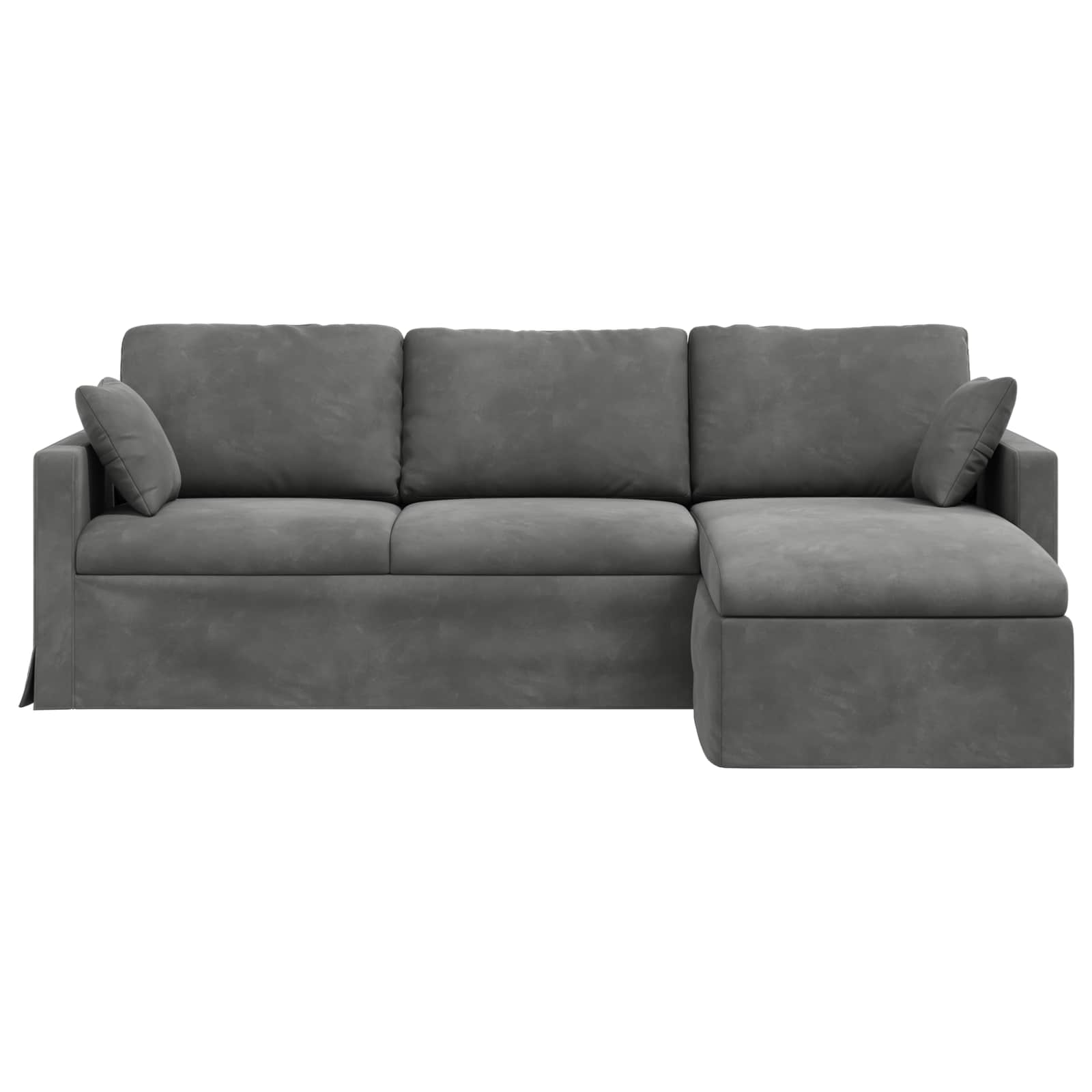 Καναπές Σκούρο Γκρι 228 x 134 x 80 εκ Βελούδο - Pakobazaar