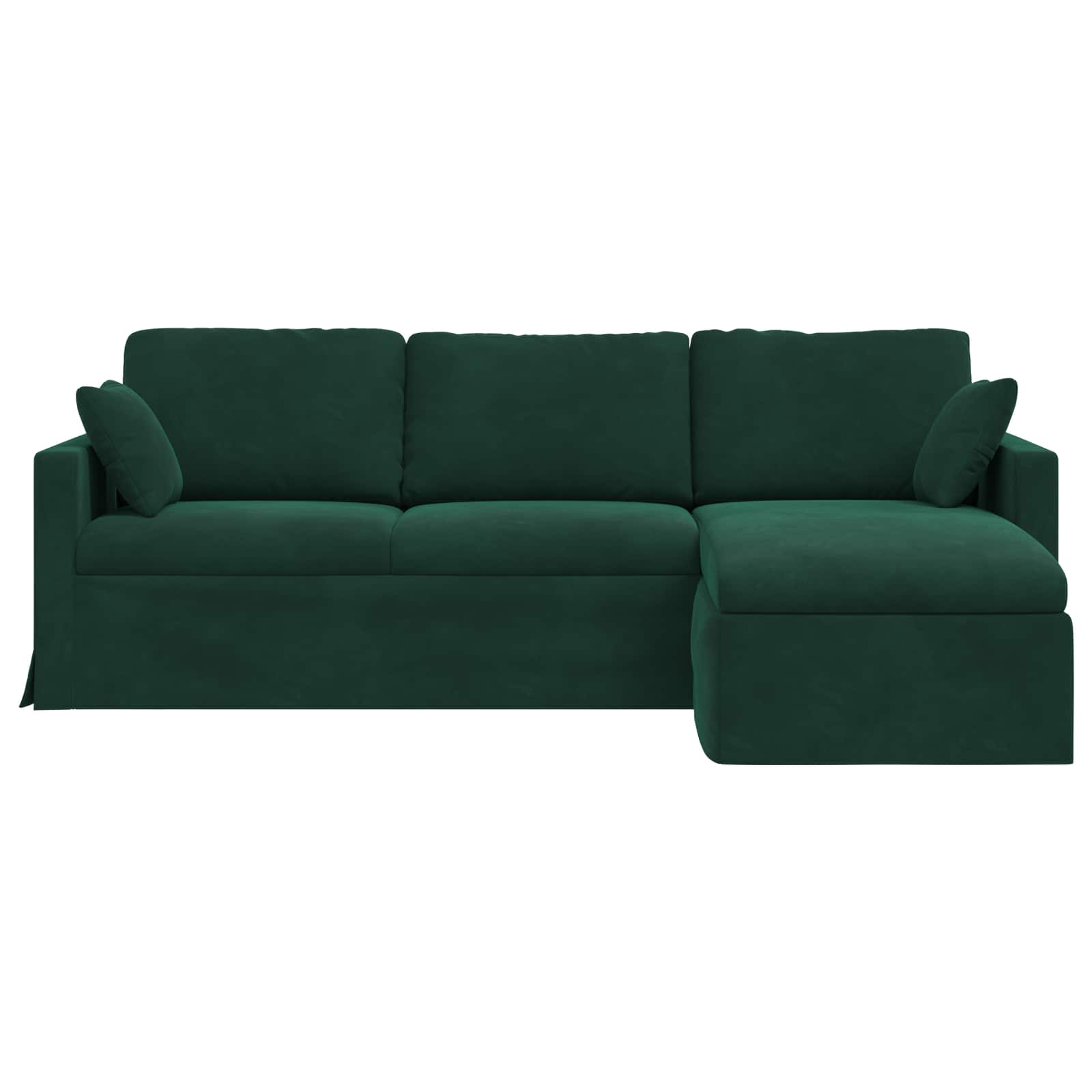 Καναπές Σκούρο Πράσινο 228 x 134 x 80 εκ Βελούδο