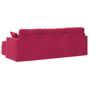 Καναπές Κόκκινο 198 x 134 x 80 εκ Βελούδο - Pakobazaar