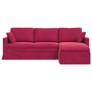 Καναπές Κόκκινο 198 x 134 x 80 εκ Βελούδο - Pakobazaar