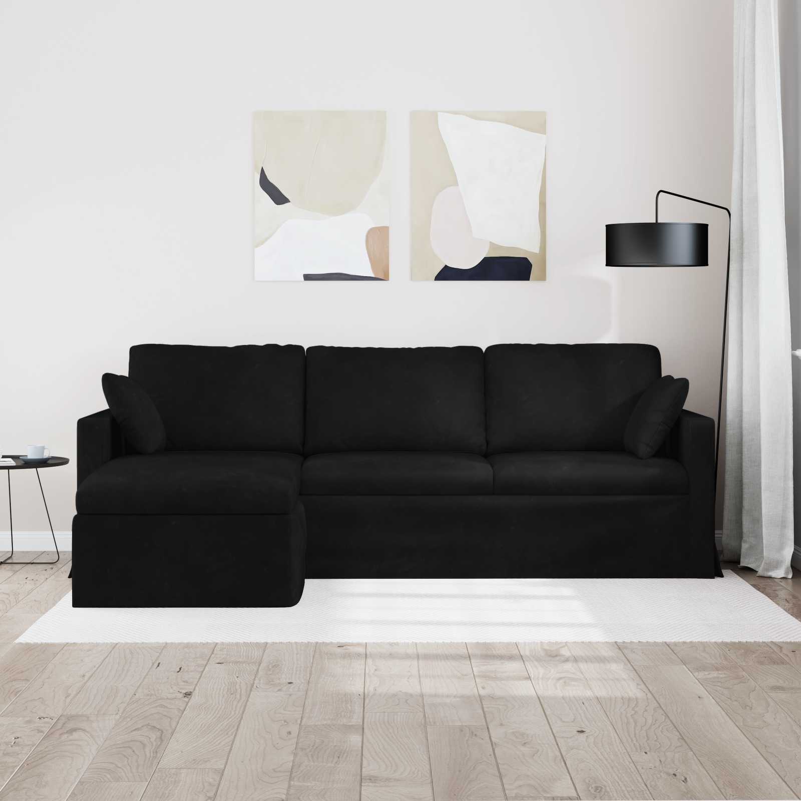 Καναπές Μαύρο 228 x 134 x 80 εκ Βελούδο