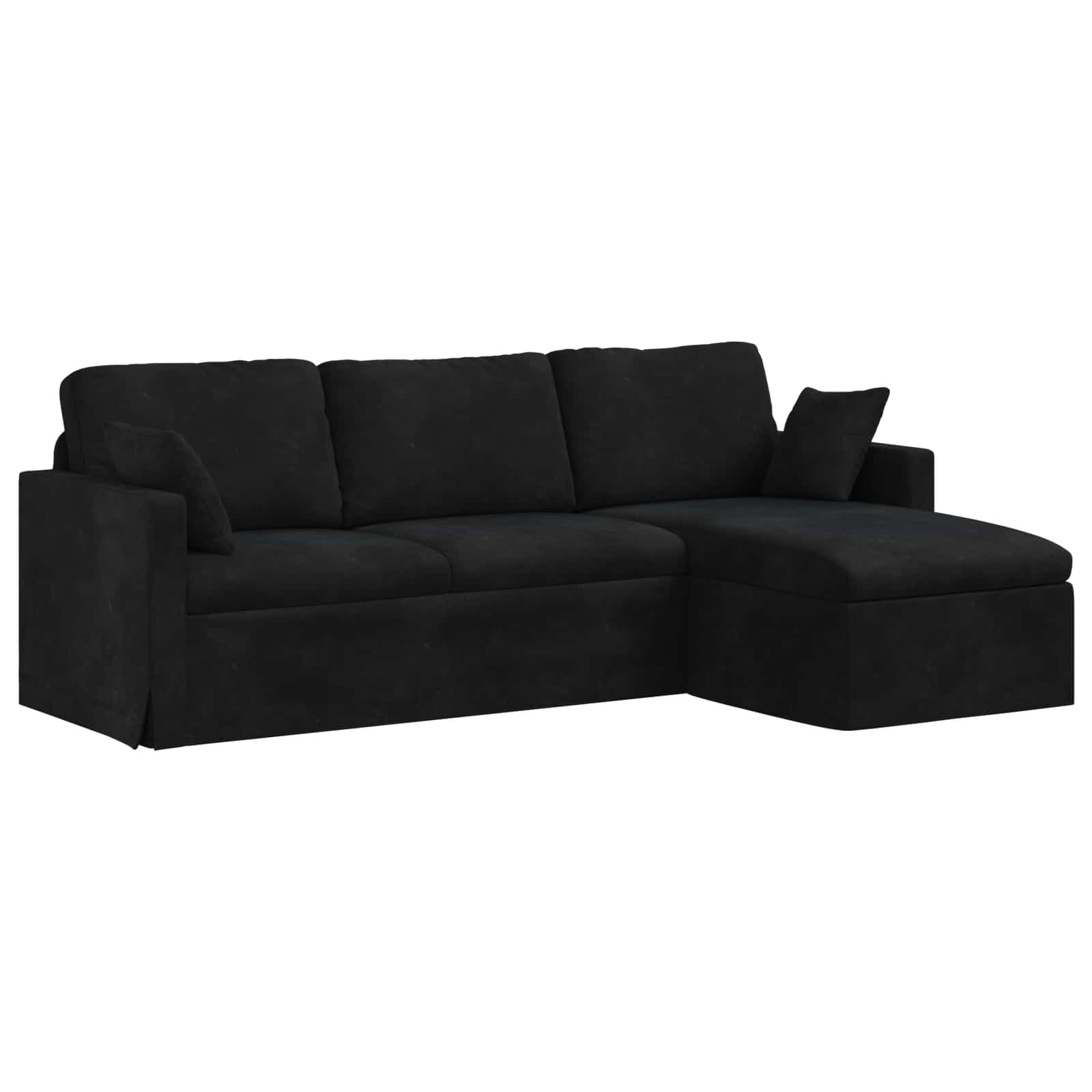 Καναπές Μαύρο 228 x 134 x 80 εκ Βελούδο