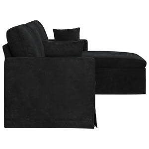 Καναπές Μαύρο 228 x 134 x 80 εκ Βελούδο