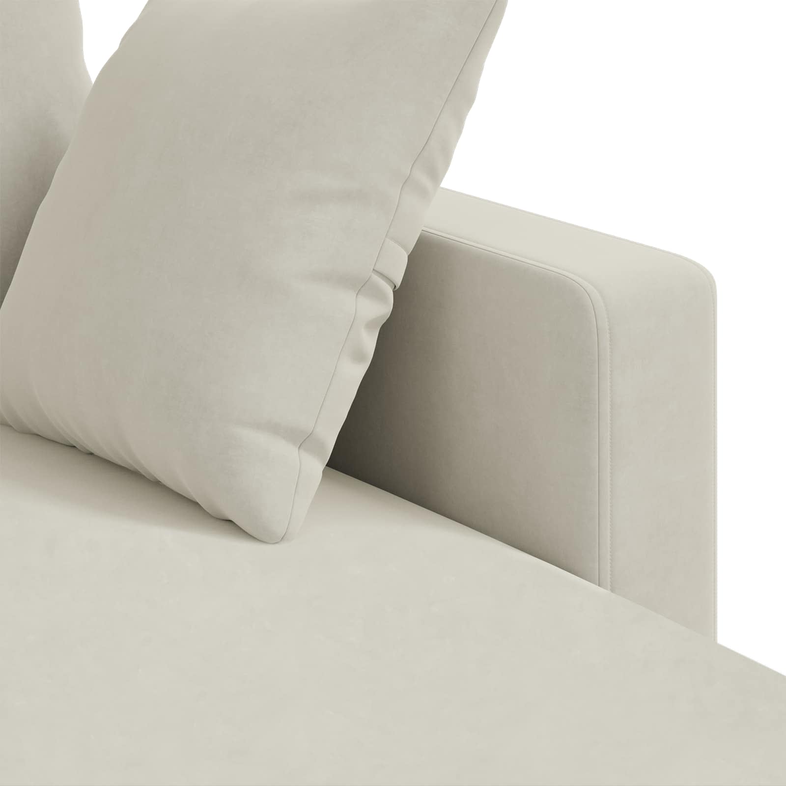 Καναπές Κρεμ 228 x 134 x 80 εκ Βελούδο - Pakobazaar