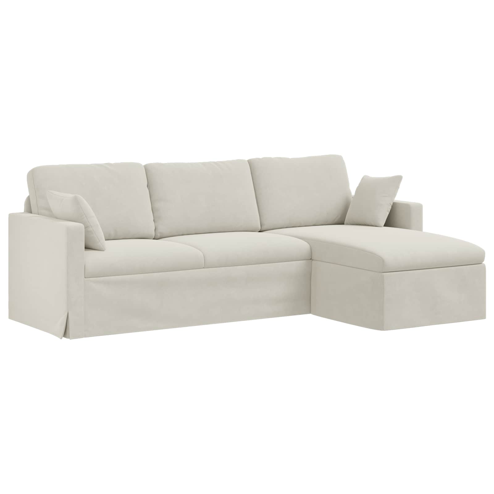 Καναπές Κρεμ 228 x 134 x 80 εκ Βελούδο - Pakobazaar