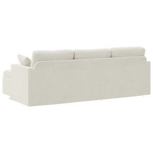 Καναπές Κρεμ 228 x 134 x 80 εκ Βελούδο - Pakobazaar