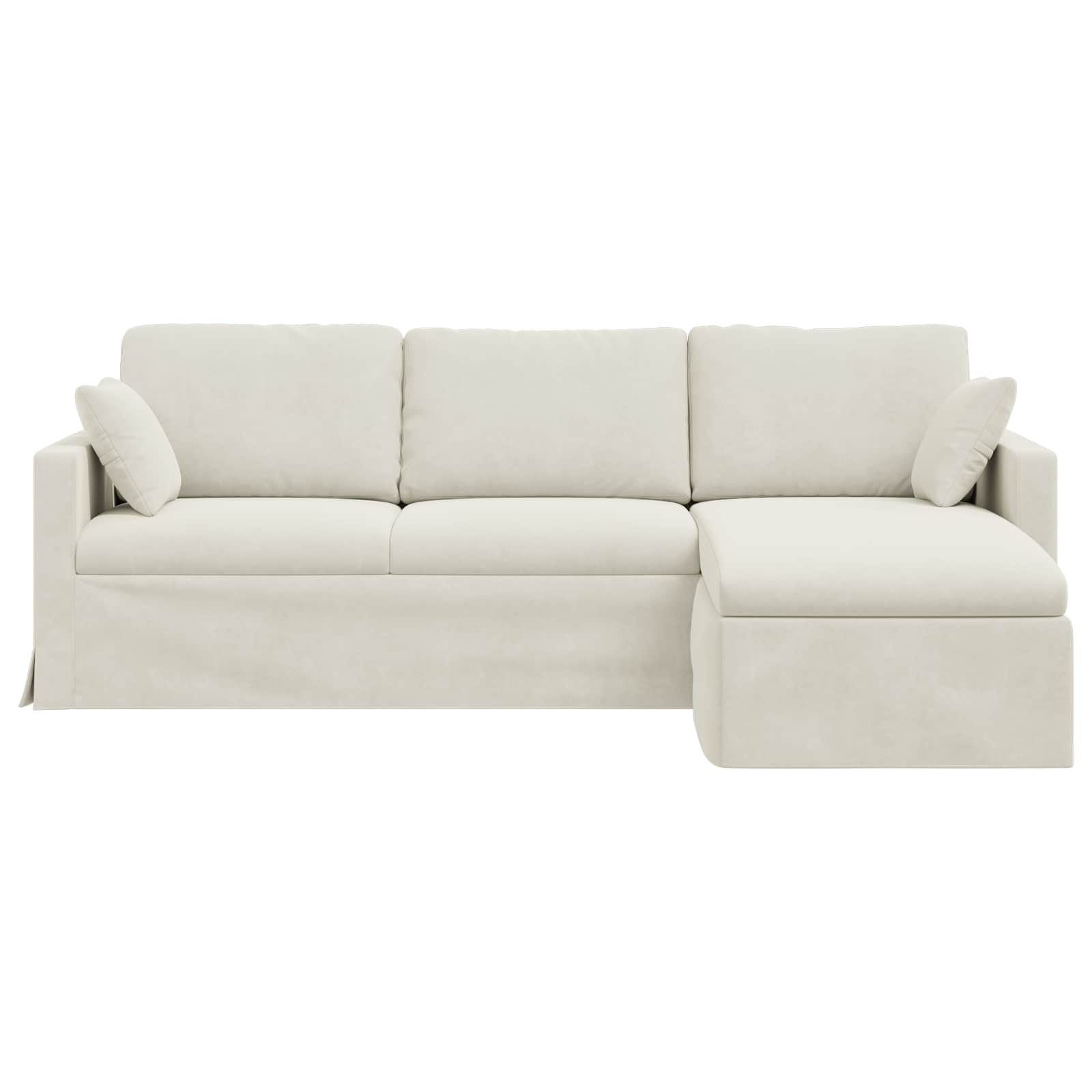 Καναπές Κρεμ 228 x 134 x 80 εκ Βελούδο - Pakobazaar