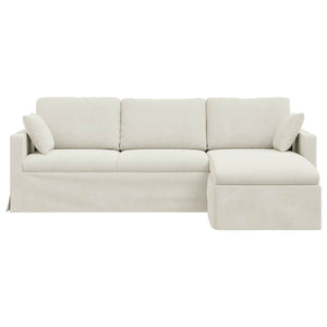 Καναπές Κρεμ 228 x 134 x 80 εκ Βελούδο - Pakobazaar