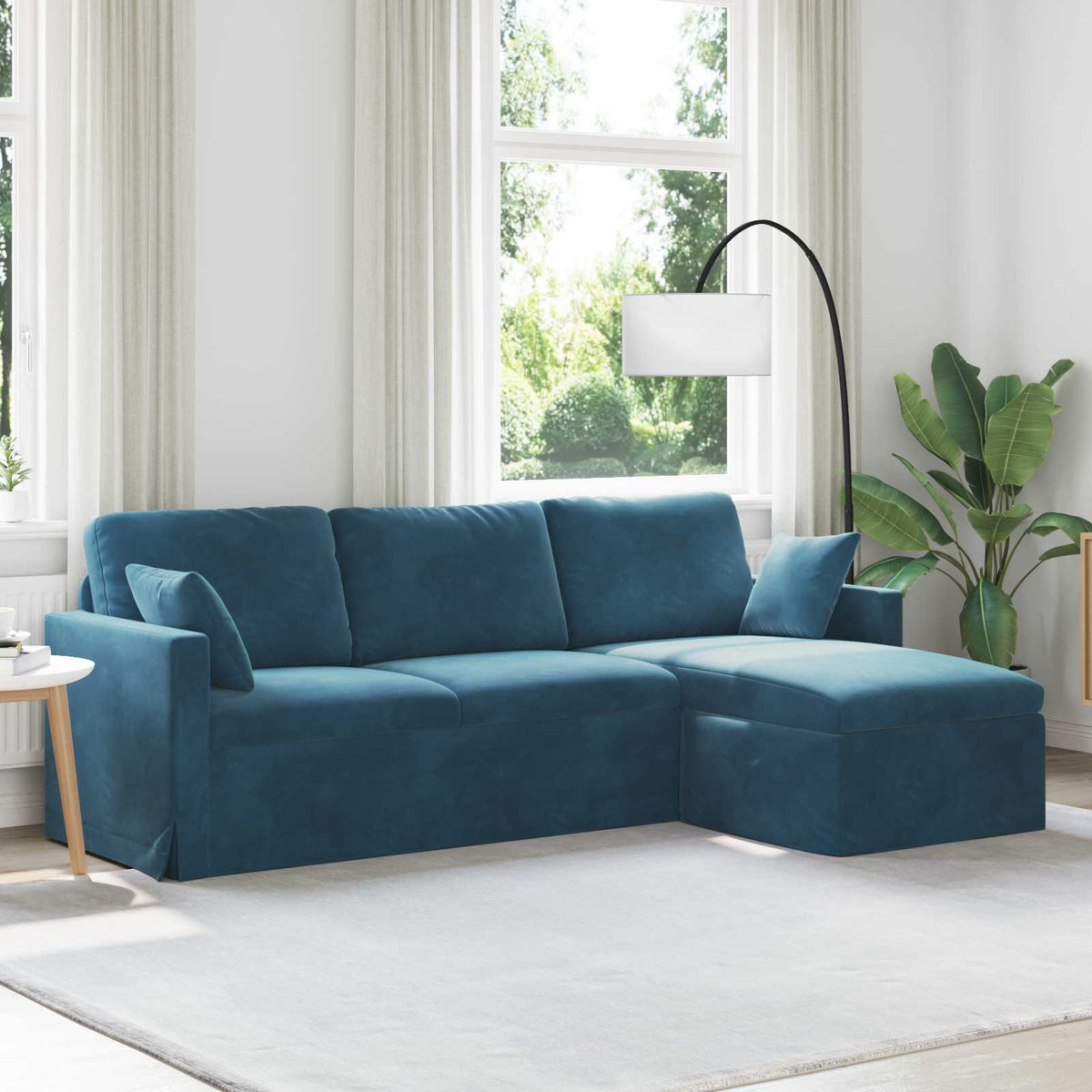 Καναπές Μπλε 228 x 134 x 80 εκ Βελούδο - Pakobazaar