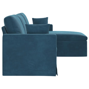 Καναπές Μπλε 228 x 134 x 80 εκ Βελούδο - Pakobazaar
