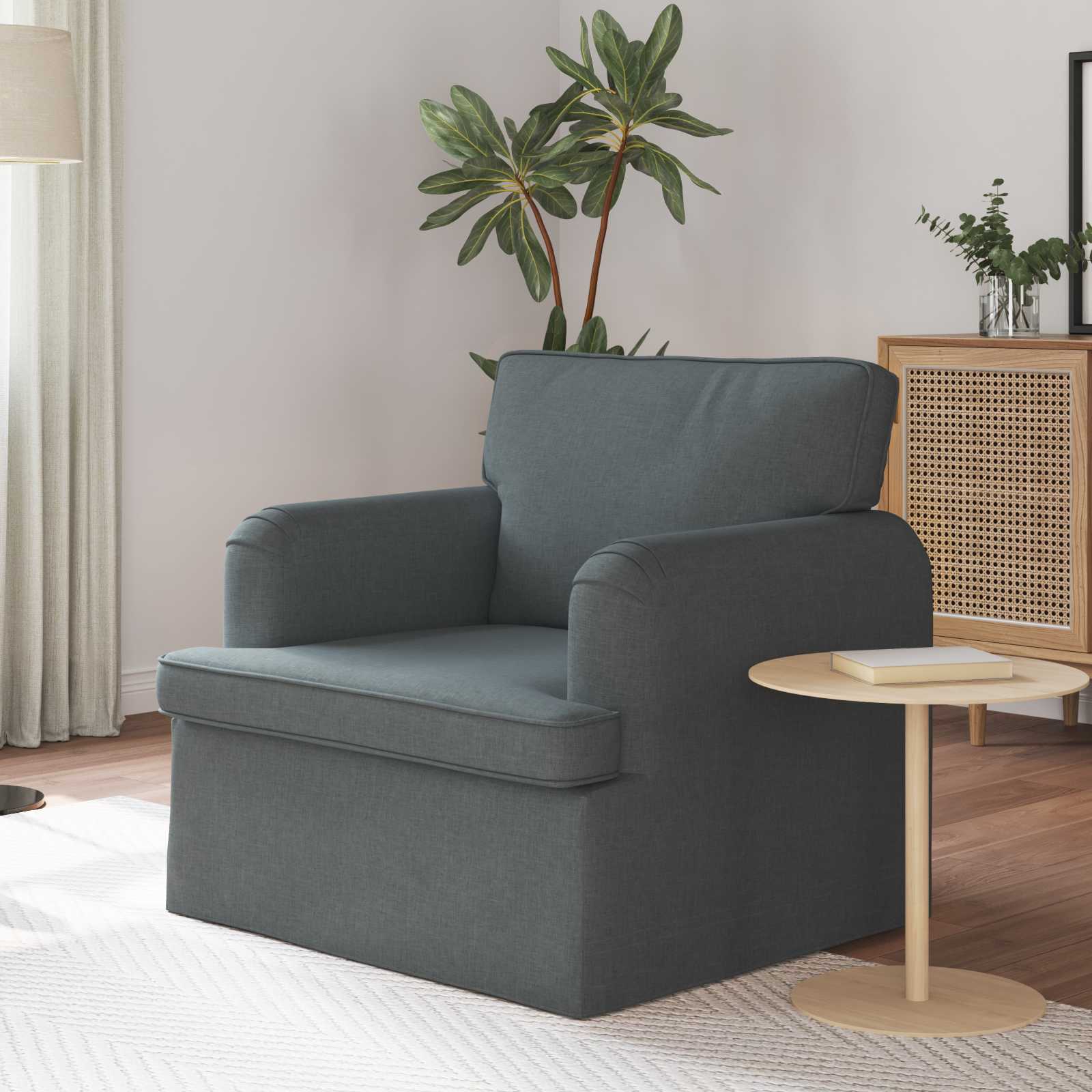 Καναπές Σκούρο Γκρι 84 x 80 x 85 εκ ύφασμα - Pakobazaar