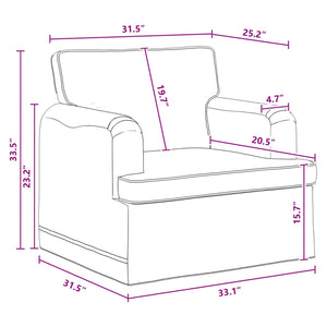 Καναπές Σκούρο Γκρι 84 x 80 x 85 εκ ύφασμα - Pakobazaar