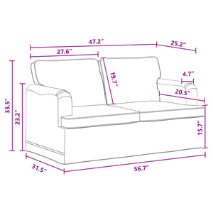 Καναπές Σκούρο Γκρι 144 x 80 x 85 εκ ύφασμα - Pakobazaar