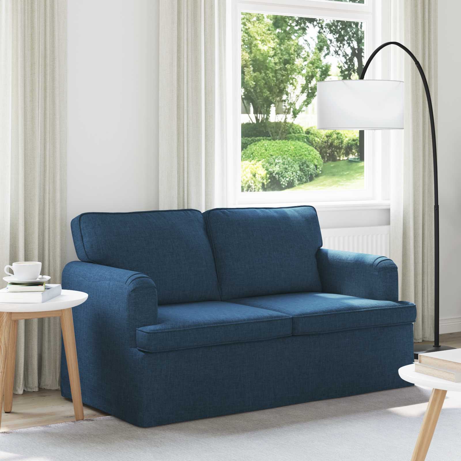 Καναπές Μπλε 144 x 80 x 85 εκ ύφασμα - Pakobazaar