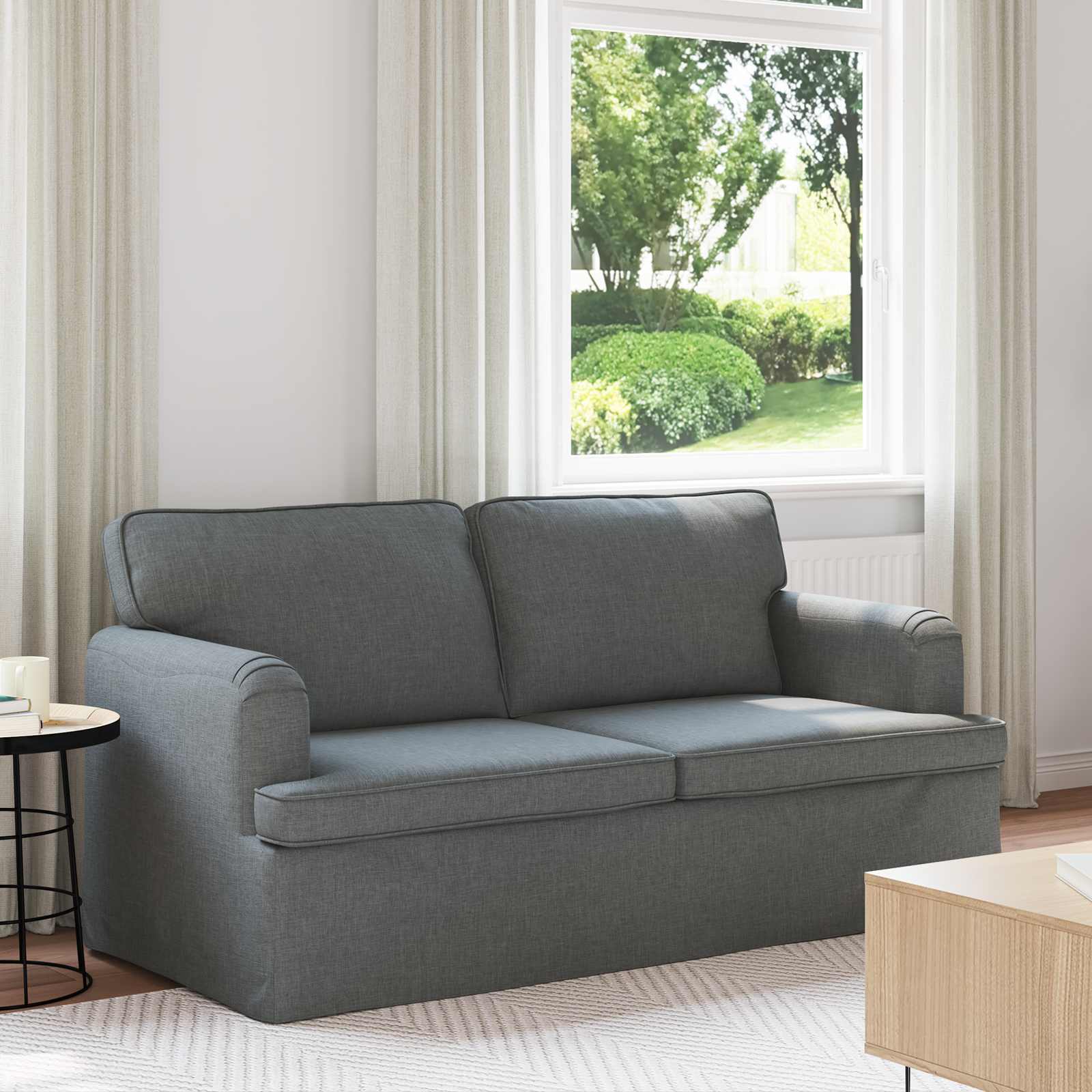 Καναπές Σκούρο Γκρι 142 x 80 x 85 εκ ύφασμα - Pakobazaar