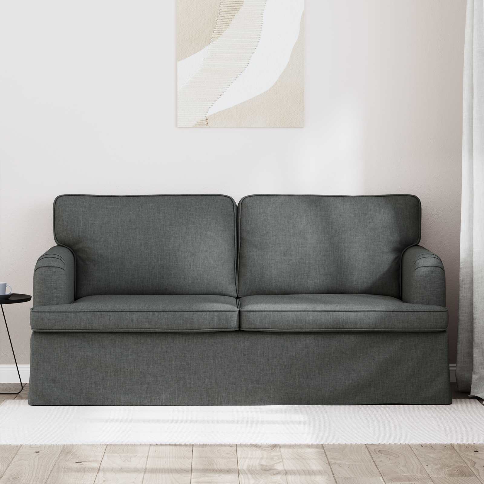 Καναπές Σκούρο Γκρι 142 x 80 x 85 εκ ύφασμα - Pakobazaar