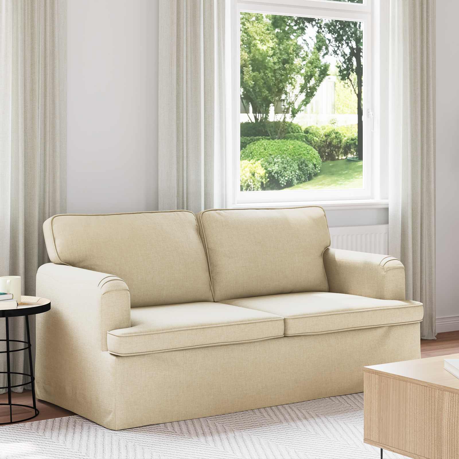 Καναπές Κρεμ 142 x 80 x 85 εκ ύφασμα - Pakobazaar