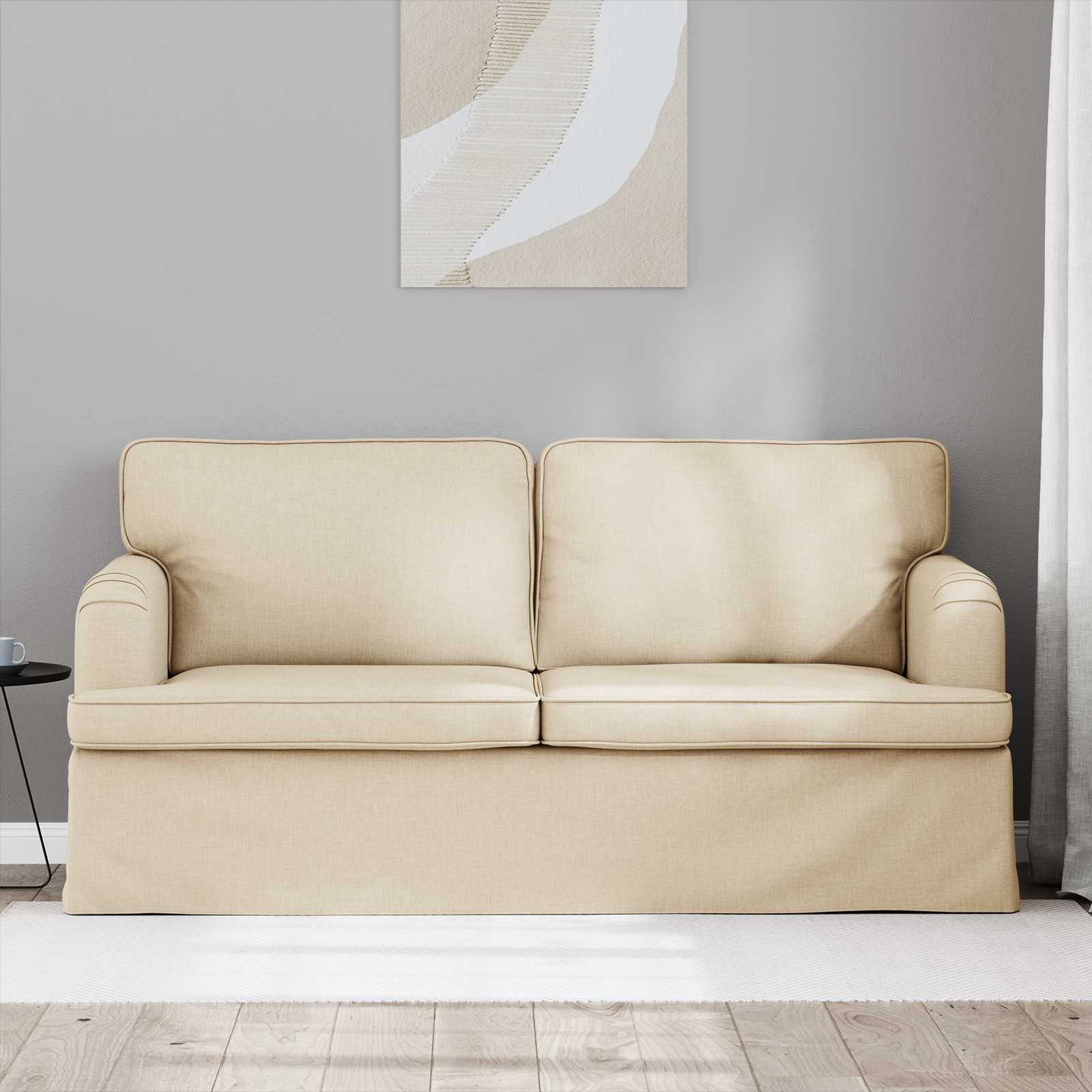 Καναπές Κρεμ 142 x 80 x 85 εκ ύφασμα - Pakobazaar