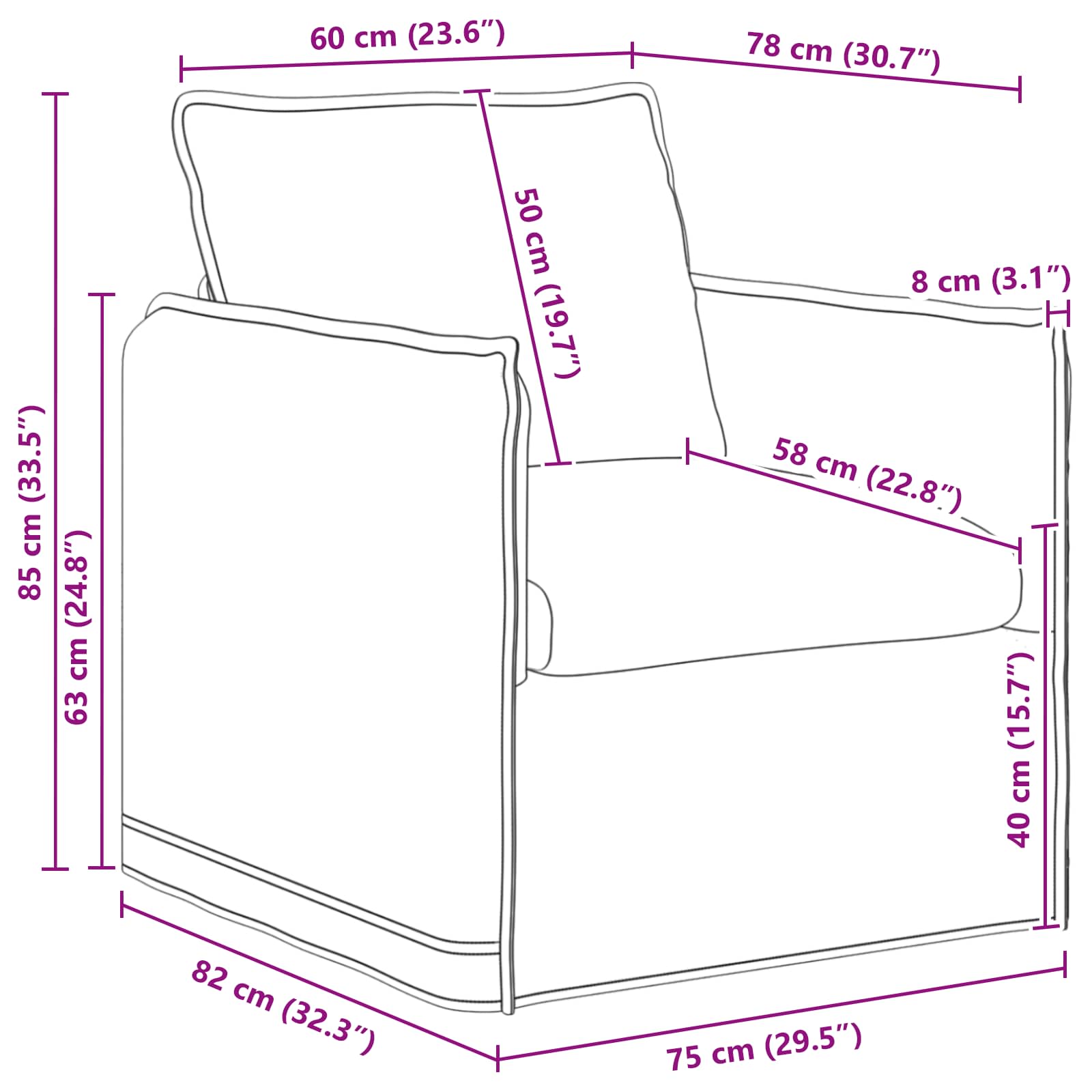 Καναπές Ανοιχτό γκρι 195 x 82 x 85 εκ ύφασμα - Pakobazaar